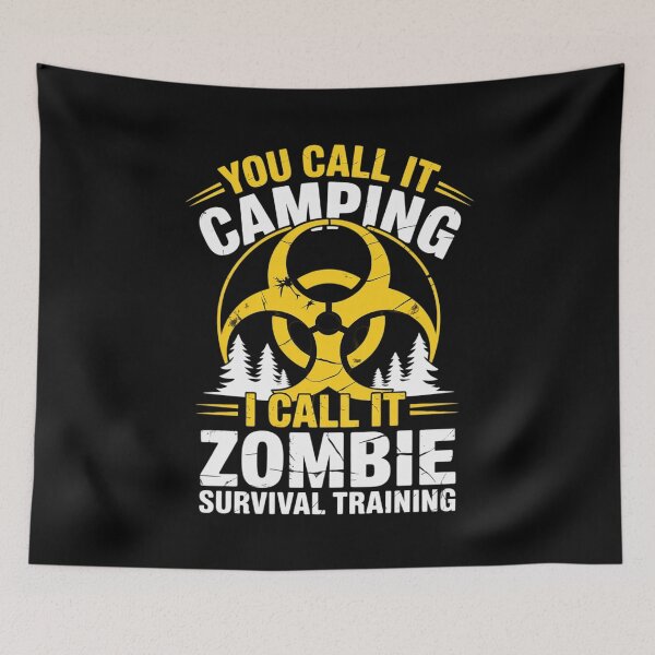 Item preview, Zombie Survival Training Halloween Camping designed and sold by BeetleMalon.
