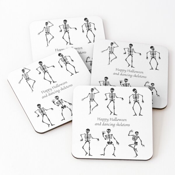Item preview,  Happy Halloween And Six Black Dancing Skeletons. designed and sold by Dinasshop.