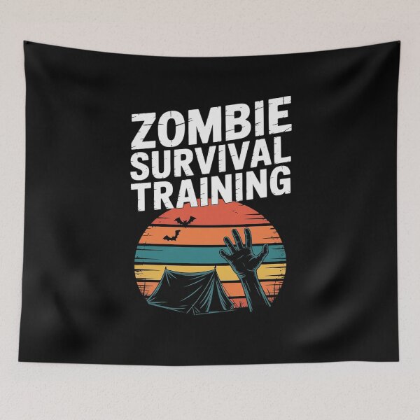 Item preview, Halloween Camping Scary Camper Zombie Survival Training designed and sold by BeetleMalon.