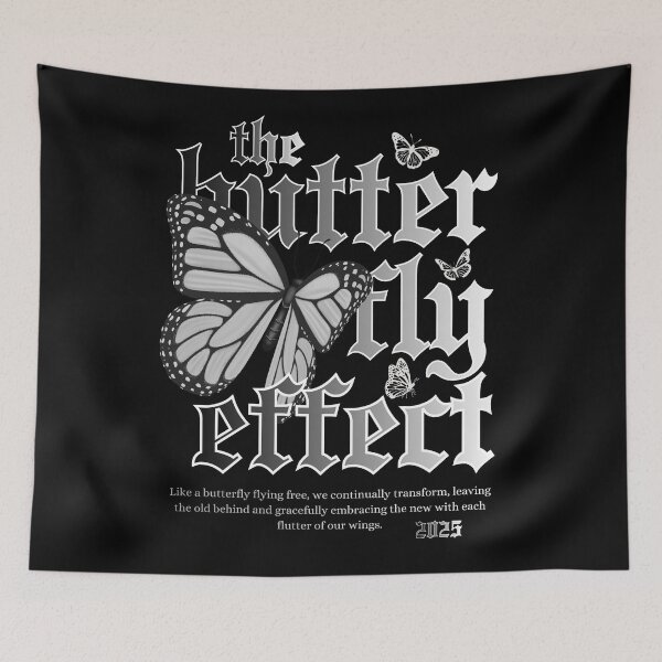 Item preview, The Butterfly Effect 2025 — Inspirational Greyscale Illustrative Design designed and sold by ShadeScapeArt.
