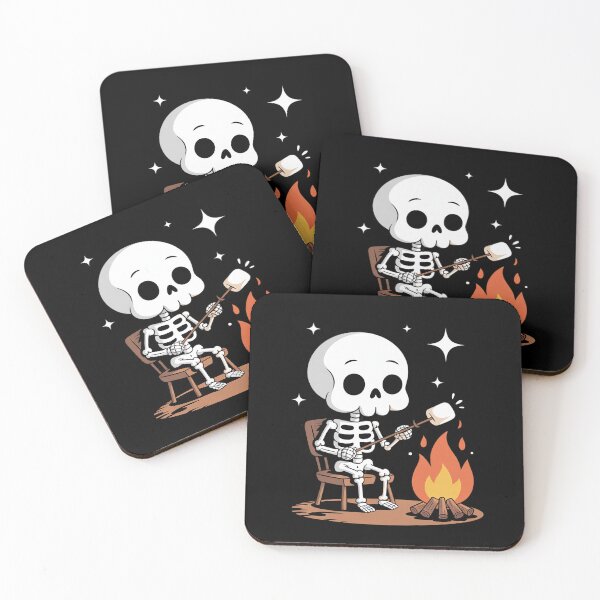 Item preview, Halloween Camping Outdoor Skeleton Spooky Camper designed and sold by BeetleMalon.