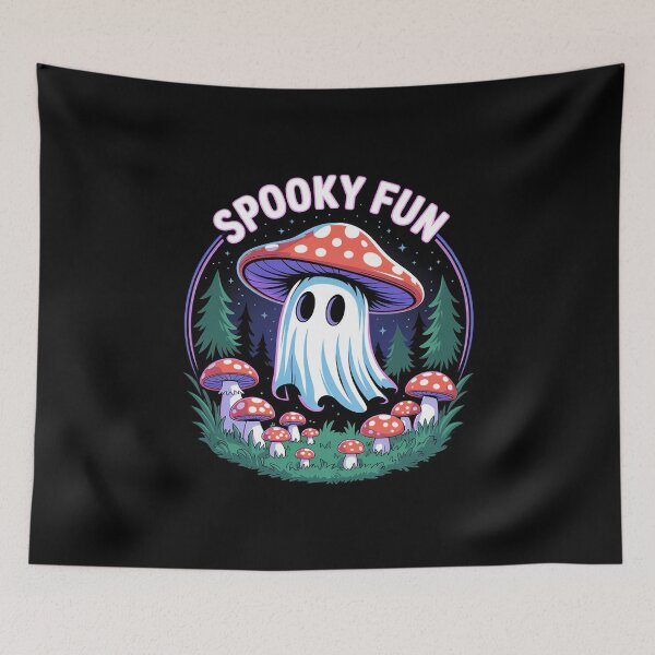 Item preview, Halloween Cottagecore Aesthetics Spooky Ghost Mushroom 2 designed and sold by BeetleMalon.