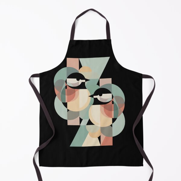 Item preview, Geometric Abstract Chickadee Birds – Modern Bauhaus Minimalist Art designed and sold by CalmDownZone ⭐️⭐️⭐️⭐️⭐️.
