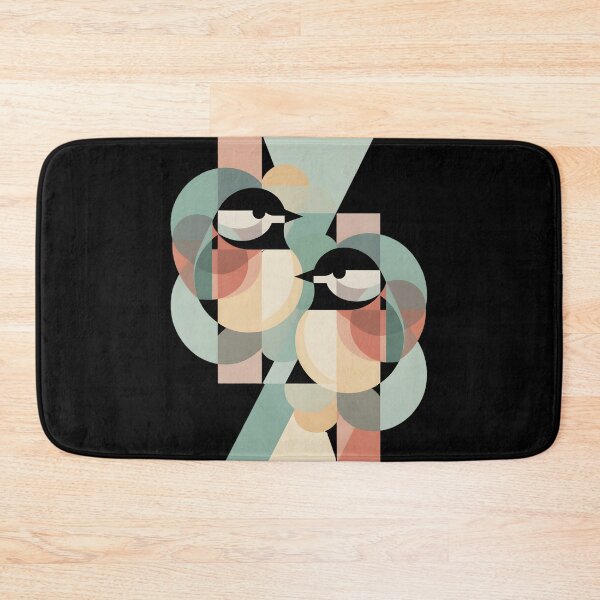 Item preview, Geometric Abstract Chickadee Birds – Modern Bauhaus Minimalist Art designed and sold by CalmDownZone ⭐️⭐️⭐️⭐️⭐️.