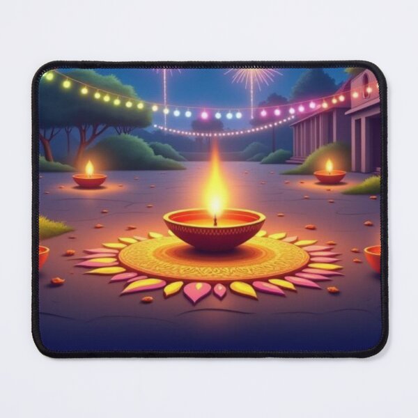 Item preview, Diwali Night Celebration – Glowing Diyas, Rangoli, and Fireworks designed and sold by InspiredCreatives.
