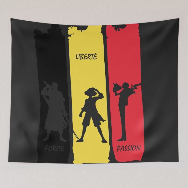 Item preview, One Piece Belgique Tribute | Liberté, Force, Passion Minimalist Design designed and sold by T-Chou.