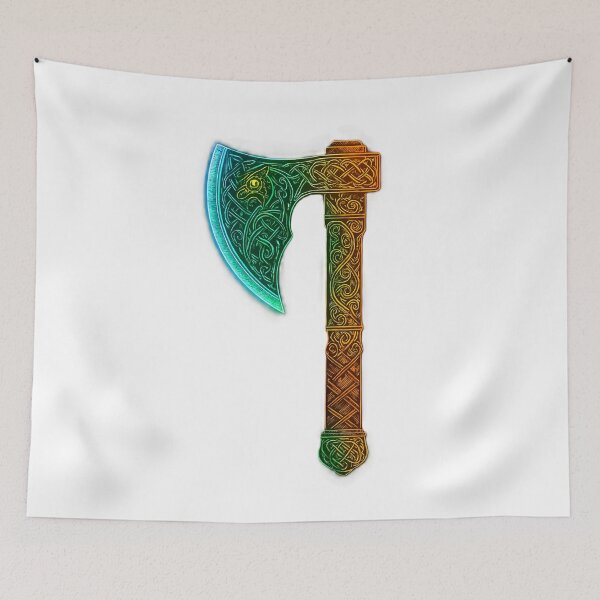 Item preview, Glowing Norse Axe Digital Illustration designed and sold by CelticSoulShop.