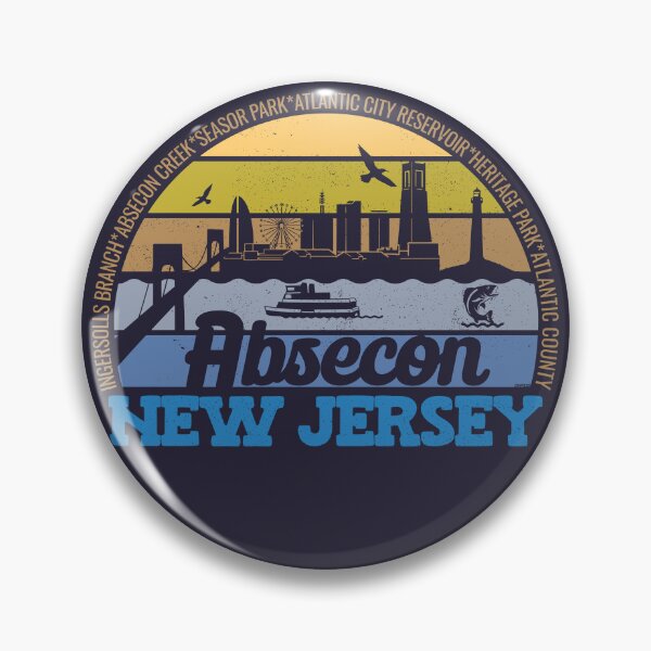 Item preview, Absecon New Jersey Sunset Retro Vintage Local Pride Logo designed and sold by CRHPOD20.