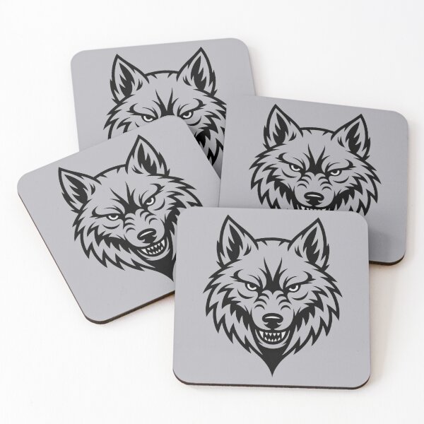 Item preview, Fierce Wolf Head Black and White Illustration – Bold Tribal Animal Design designed and sold by Tidarat-27.