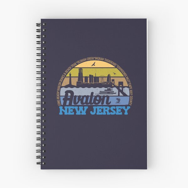 Item preview, Avalon New Jersey Sunset Retro Vintage Local Pride Logo designed and sold by CRHPOD20.