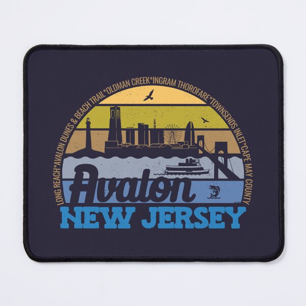 Item preview, Avalon New Jersey Sunset Retro Vintage Local Pride Logo designed and sold by CRHPOD20.