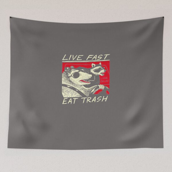 Item preview, LIVE-FAST-EAT-TRASH-T-SHIRT designed and sold by HazelMINNICAN.