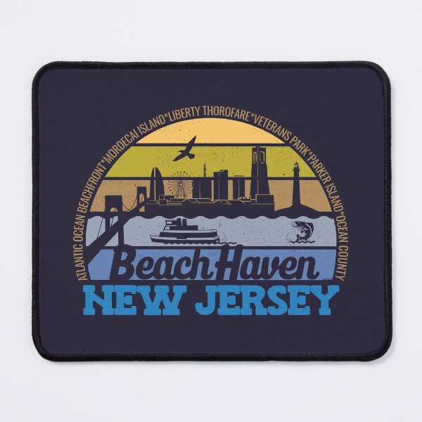 Item preview, Beach Haven New Jersey Sunset Retro Vintage Local Pride Logo designed and sold by CRHPOD20.