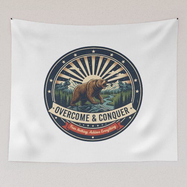 Item preview, Overcome & Conquer | Fear Nothing, Achieve Everything designed and sold by DailyVibesMerch.