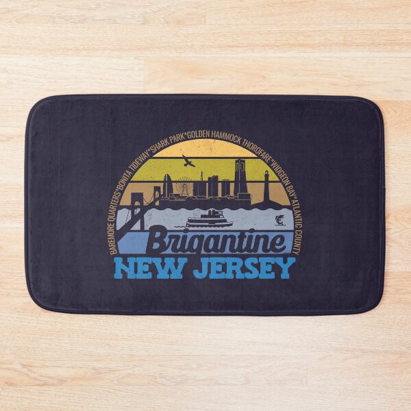 Item preview, Brigantine New Jersey Sunset Retro Vintage Local Pride Logo designed and sold by CRHPOD20.