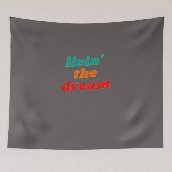 Item preview, LIVIN'-THE-DREAM-RETRO-LOGO designed and sold by MaryRawling.