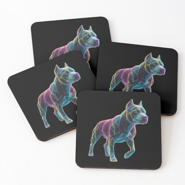 Item preview, Pitbull Walking Vibrant Geometric Neon designed and sold by bsbd-action.