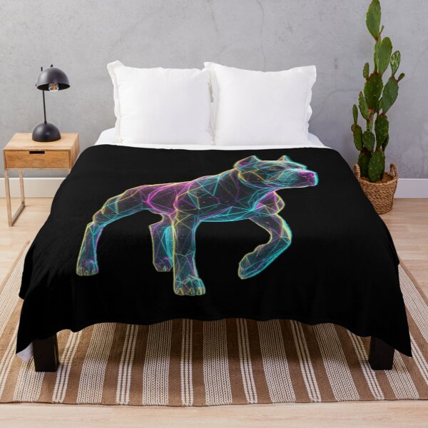 Item preview, Pitbull Walking Vibrant Geometric Neon designed and sold by bsbd-action.