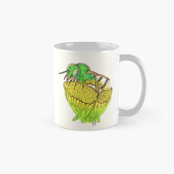 Item preview, A green metallic sweat-bee drunk on pollen designed and sold by Thoughtfulbugs.