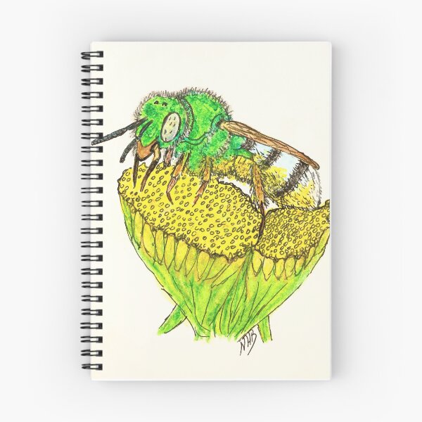 Item preview, A green metallic sweat-bee drunk on pollen designed and sold by Thoughtfulbugs.