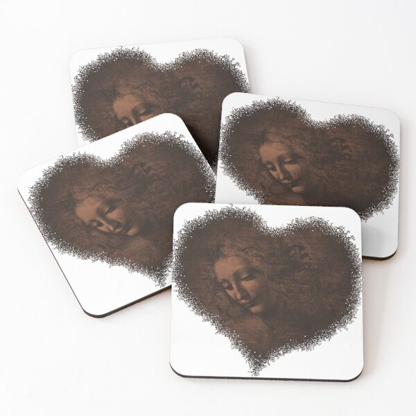 Item preview, Love Grunge Brown Heart Shape La Scapigliata - Leonardo da Vinci's Enigmatic Renaissance Beauty: Timeless Portrait of Grace and Mystery   designed and sold by pelagio.