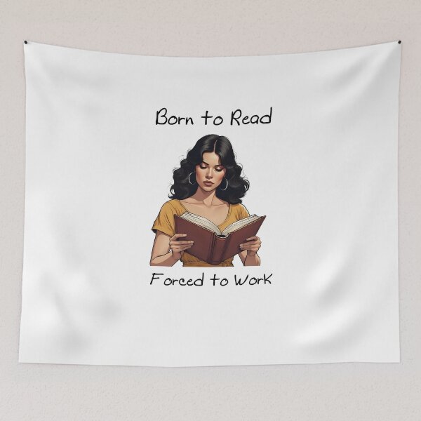 Item preview, Born To Read Forced To Work" Retro T-Shirt for Book Lovers designed and sold by store7azzouzi.