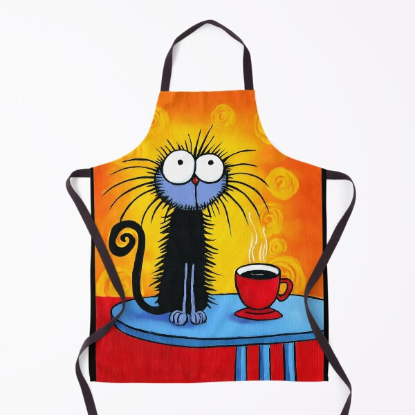 Item preview, Black Cat Clinging to Coffee Like It's Life Support While Staring at the Day Ahead designed and sold by OlfactoART Studio.