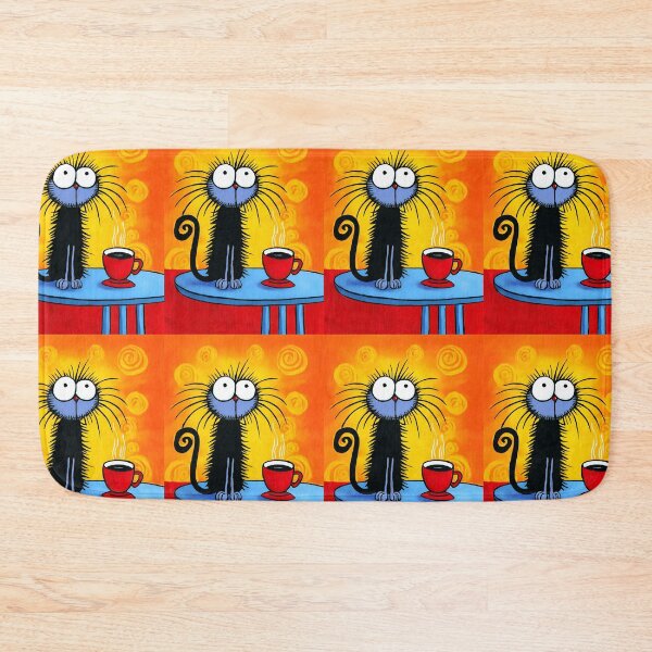 Item preview, Black Cat Clinging to Coffee Like It's Life Support While Staring at the Day Ahead designed and sold by OlfactoART Studio.