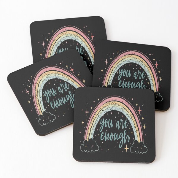 Item preview, You Are Enough – Positive Rainbow Pastel Quote Design designed and sold by MODENESTY.