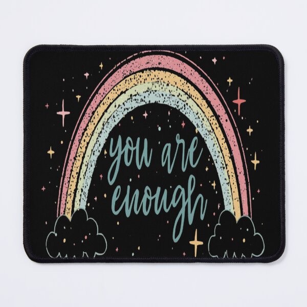 Item preview, You Are Enough – Positive Rainbow Pastel Quote Design designed and sold by MODENESTY.