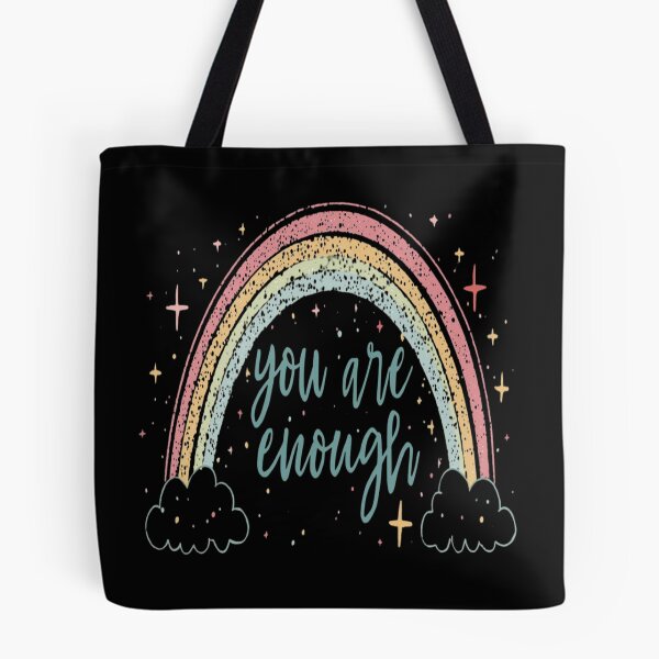 Item preview, You Are Enough – Positive Rainbow Pastel Quote Design designed and sold by MODENESTY.