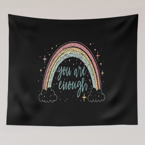 Item preview, You Are Enough – Positive Rainbow Pastel Quote Design designed and sold by MODENESTY.
