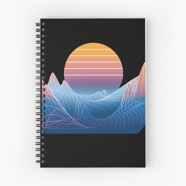 Item preview, Retro Futuristic Sunset Mountains | Vaporwave Synthwave Aesthetic Landscape Art designed and sold by DrawHandArt.