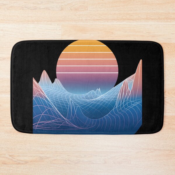 Item preview, Retro Futuristic Sunset Mountains | Vaporwave Synthwave Aesthetic Landscape Art designed and sold by DrawHandArt.