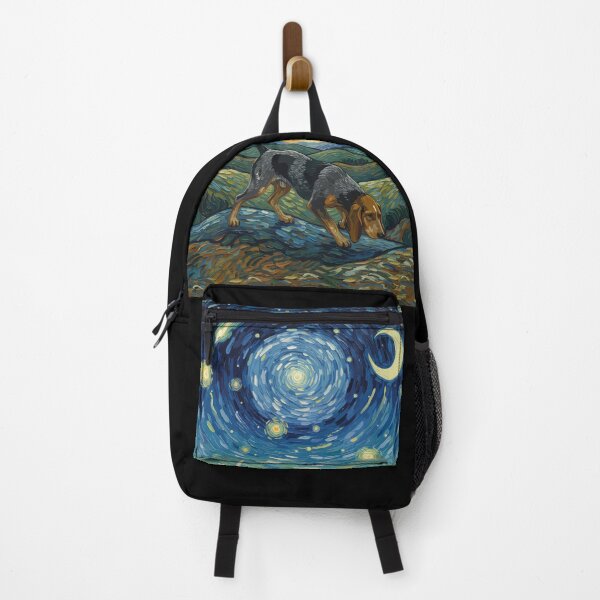 Item preview, Bluetick coonhound in the nigth with star and moon, impressionism, famous painting, Starry Night Style Van Gogh painting bluetick coonhound Lover designed and sold by Collagedream.