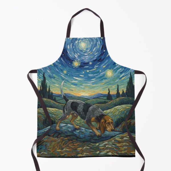 Item preview, Bluetick coonhound in the nigth with star and moon, impressionism, famous painting, Starry Night Style Van Gogh painting bluetick coonhound Lover designed and sold by Collagedream.