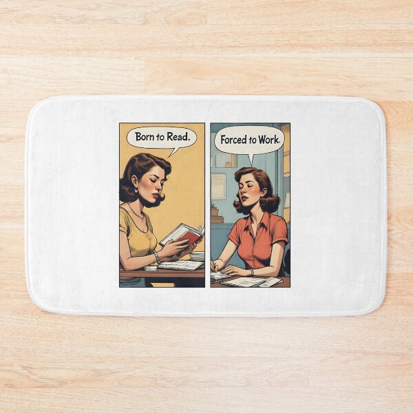 Item preview,  Born To Read Forced To Work" Retro T-Shirt for Book Lovers designed and sold by store7azzouzi.