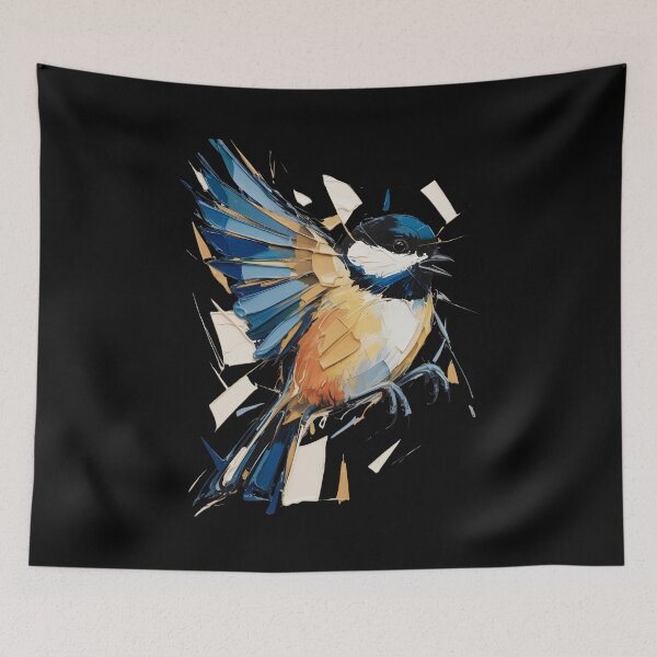 Item preview, Abstract Chickadee — Modern Expressionist Bird Art designed and sold by CalmDownZone ⭐️⭐️⭐️⭐️⭐️.