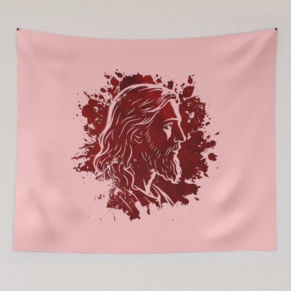 Item preview, Jesus Face Emerging from Divine Blood | Rorschach-Ink blot Inspired Abstract Christian Art | Divine red  designed and sold by ZechJohnRB.