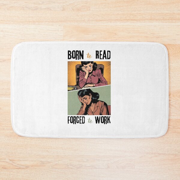 Item preview,   Born To Read Forced To Work" Retro T-Shirt for Book Lovers designed and sold by store7azzouzi.