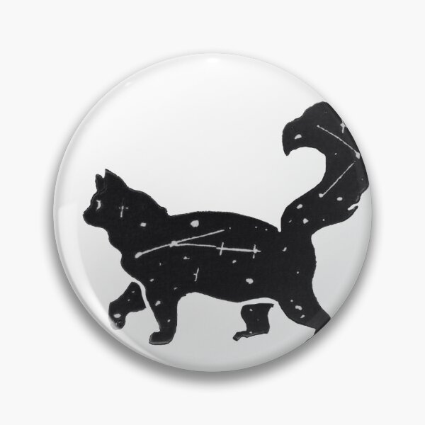 Item preview, Linoprinted starry cat designed and sold by Threeleaves.