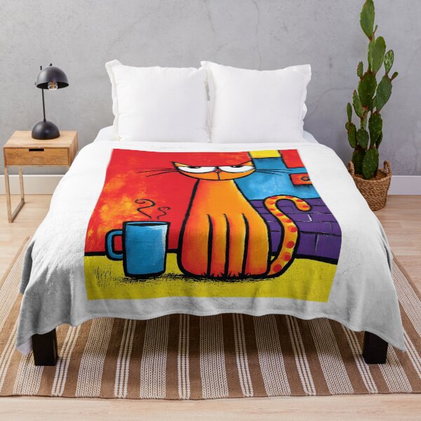 Item preview, Morning Chaos Mode On- Orange Cat Guarding Its Coffee Like It's Liquid Gold designed and sold by OlfactoART Studio.