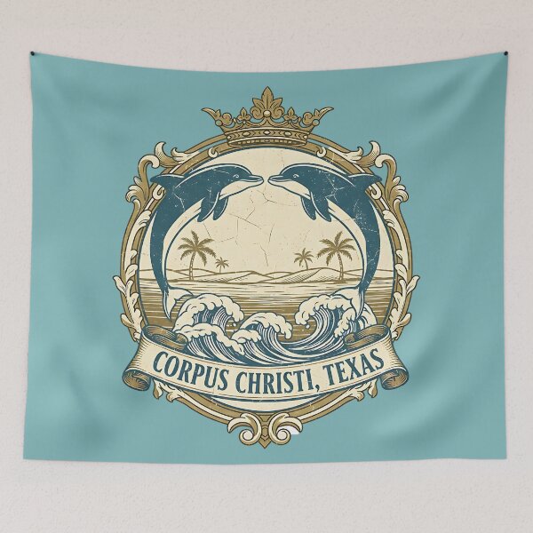 Item preview, Corpus Christi – Texas Dolphin Crest & Coastal Emblem designed and sold by PostersMode.