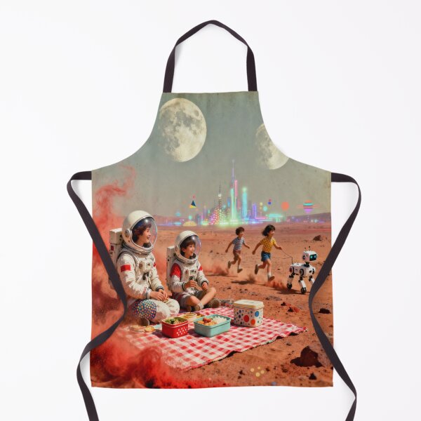 Item preview, Martian Picnic Dreams – Family, Stars & Future between Rocks, Robot & Galactic Glow designed and sold by FotoworldEdel.