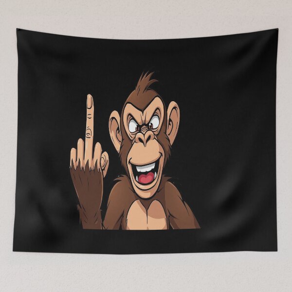 Item preview, Rude Monkey Cartoon – Funny Middle Finger Monkey Design designed and sold by MODENESTY.