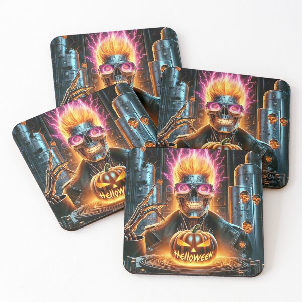 Item preview, Cyberpunk Horror Fiery Skeleton Demon designed and sold by Voodoo Store Paranormal Collections.