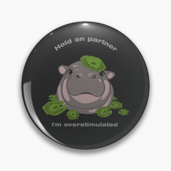 Item preview, Overstimulated Water Lily Hippo Meme designed and sold by SKETCHYANDGRAPHIC.