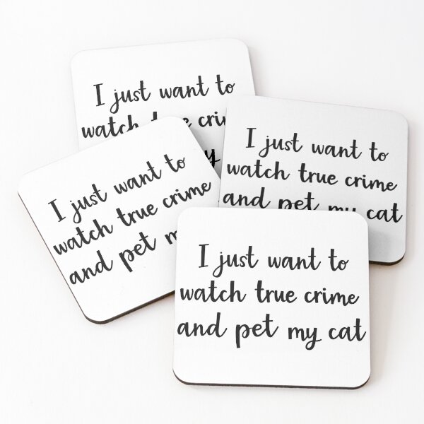 Item preview, I just want to watch true crime and pet my cat designed and sold by BrushedByGrace.