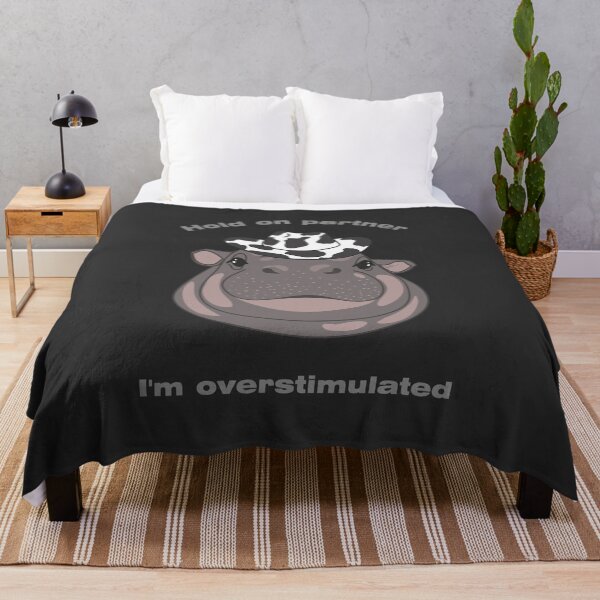 Item preview, Cowboy Hippo Overstimulated Meme designed and sold by SKETCHYANDGRAPHIC.