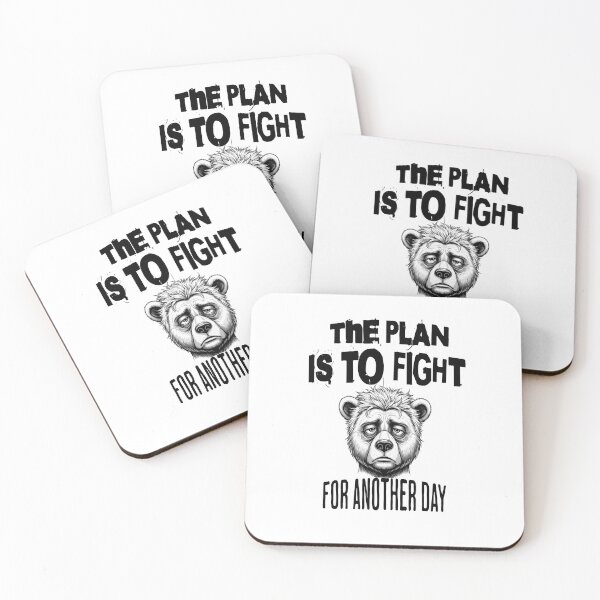 Item preview, Sad Bear – “The Plan Is to Fight for Another Day” Motivational Animal Design designed and sold by AbderraimArt.